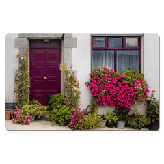 Desk Mat - Flower Adorned Homefront in Kinvara, County Galway - James A. Truett - Moods of Ireland - Irish Art