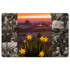 Desk Mat - Spring Daffodils and County Clare Sunrise - James A. Truett - Moods of Ireland - Irish Art