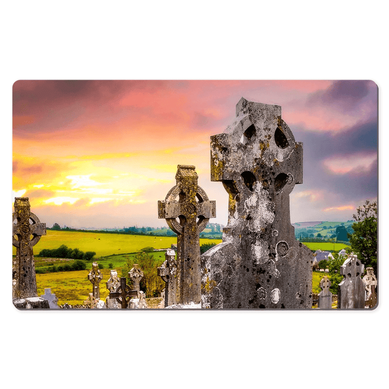 Desk Mat - Celtic Crosses in Tulla Graveyard, County Clare - James A. Truett - Moods of Ireland - Irish Art