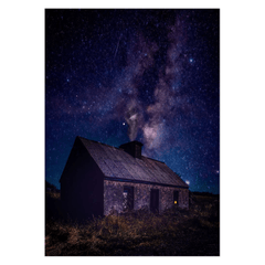 Folded Note Cards - Starry Night over Abandoned Cottage, County Clare - Moods of Ireland