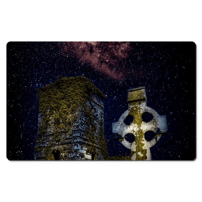 Desk Mat - Night Sky over Clondegad Graveyard, County Clare - James A. Truett - Moods of Ireland - Irish Art