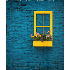 Shower Curtain - New Face on Old Brick Wall, Ennistymon, County Clare - James A. Truett - Moods of Ireland - Irish Art