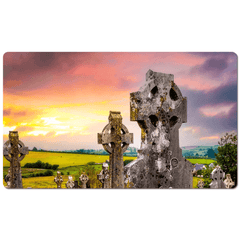 Desk Mat - Celtic Crosses in Tulla Graveyard, County Clare - James A. Truett - Moods of Ireland - Irish Art