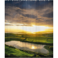 Shower Curtain - Autumn Sunrise over Ballylean Lake, Kildysart, County Clare - James A. Truett - Moods of Ireland - Irish Art