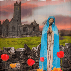 Shower Curtain - Holy Mother at Quin Abbey, County Clare - James A. Truett - Moods of Ireland - Irish Art