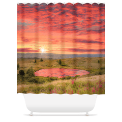 Shower Curtain - Tountinna Mountain Lake at Sunset, County Tipperary - James A. Truett - Moods of Ireland - Irish Art