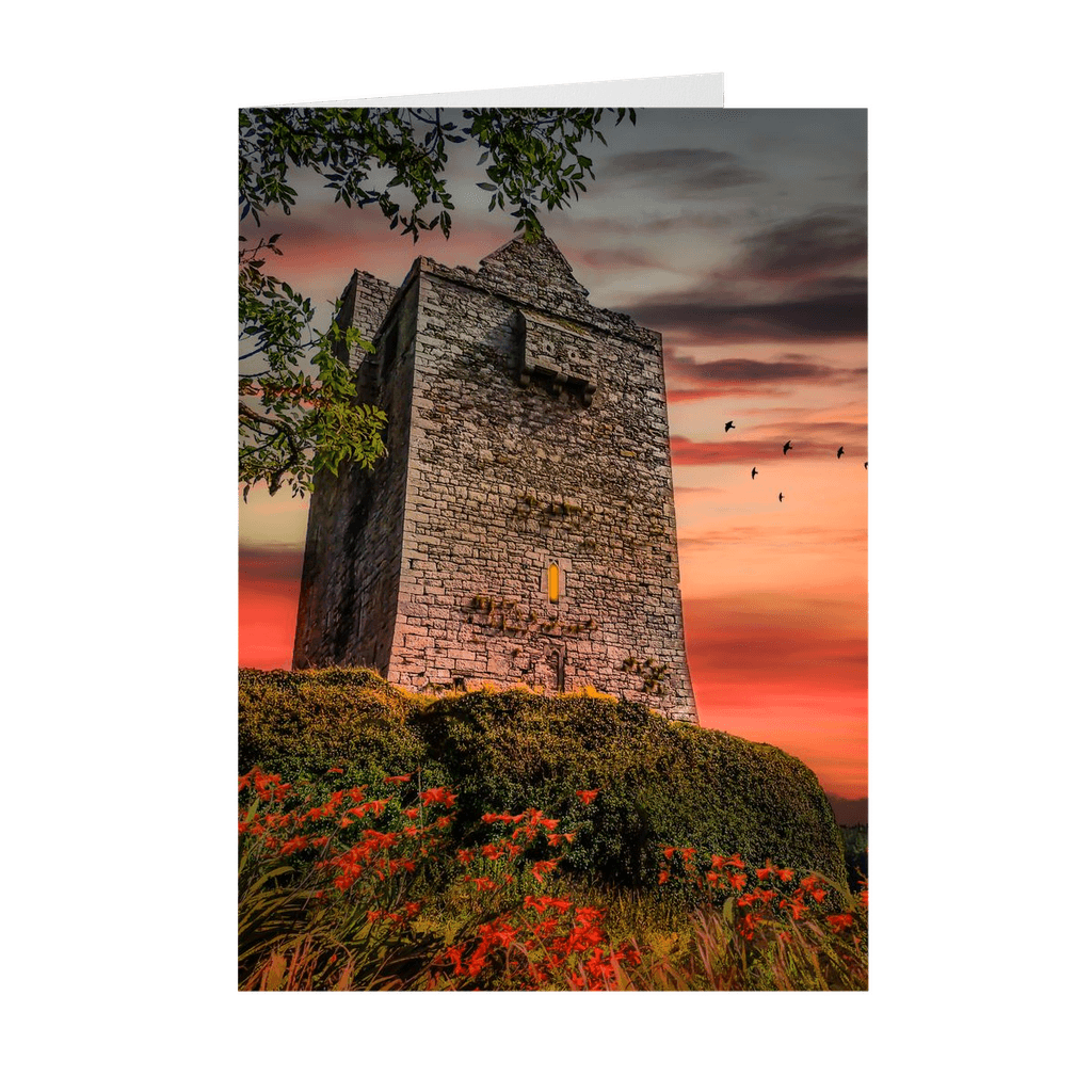 Folded Note Cards - Ballinalacken Castle at Sunset, County Clare - James A. Truett - Moods of Ireland - Irish Art