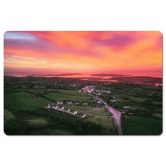 Desk Mat - Pink Winter Sunrise over Kildysart, County Clare - James A. Truett - Moods of Ireland - Irish Art