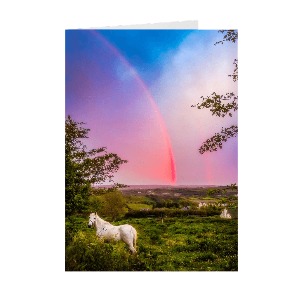 Folded Note Cards - Monochrome Irish Rainbow at Sunset, County Clare, Ireland - James A. Truett - Moods of Ireland - Irish Art