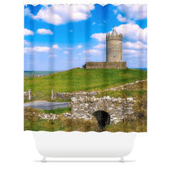 Shower Curtain - Castle on a Hill, Doonagore, County Clare - James A. Truett - Moods of Ireland - Irish Art