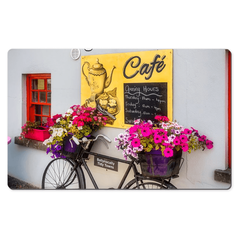 Desk Mat - Bicycle Flower Planter at Estuary Way Cafe, Ballynacally, County Clare - James A. Truett - Moods of Ireland - Irish Art