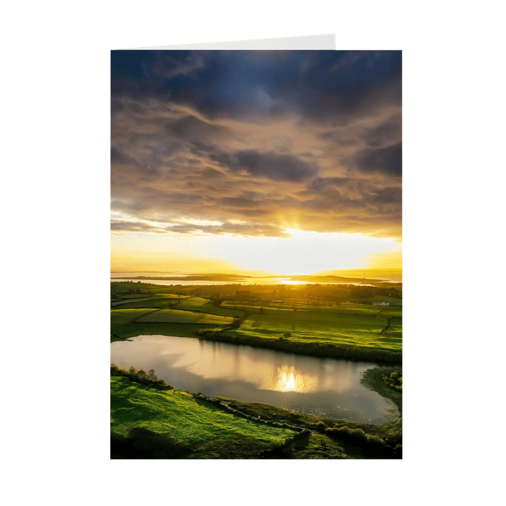 Folded Note Cards - Sunrise Reflections in Ballylean Lough, County Clare, Ireland - James A. Truett - Moods of Ireland - Irish Art