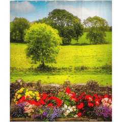 Shower Curtain - Green Meadows of Kildysart, County Clare - James A. Truett - Moods of Ireland - Irish Art