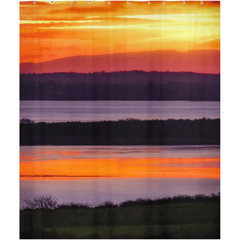 Shower Curtain - Firey Shannon Estuary Sunrise, County Clare, Ireland - James A. Truett - Moods of Ireland - Irish Art