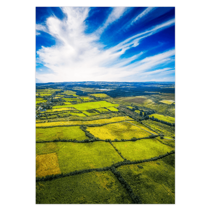 Folded Note Cards - Patchwork Quilt of Green, County Clare - Moods of Ireland