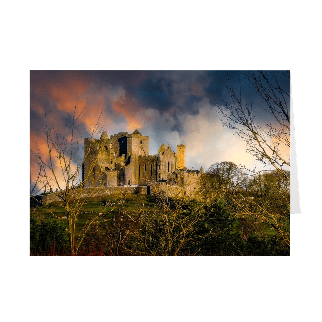 Folded Note Cards - Colourful Sunset over Ireland's Rock of Cashel, County Tipperary - James A. Truett - Moods of Ireland - Irish Art