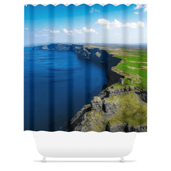 Shower Curtain - Majestic Cliffs of Moher from Hag's Head, County Clare - James A. Truett - Moods of Ireland - Irish Art