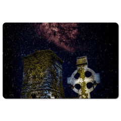 Desk Mat - Night Sky over Clondegad Graveyard, County Clare - James A. Truett - Moods of Ireland - Irish Art
