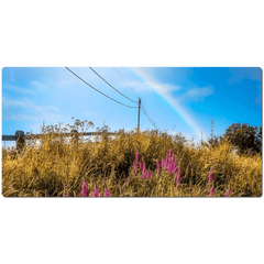 Desk Mat - County Clare Rainbow over Roadside Wildflowers - Moods of Ireland