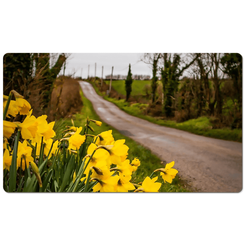 Desk Mat - Irish Spring Daffodils on County Clare Country Road - James A. Truett - Moods of Ireland - Irish Art