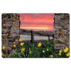 Desk Mat - Daffodil Sunrise in the Irish Countryside - James A. Truett - Moods of Ireland - Irish Art