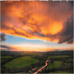 Shower Curtain - Winter Sunset over Meadows of County Clare - James A. Truett - Moods of Ireland - Irish Art