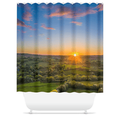 Shower Curtain - May Irish Sunset over County Clare Countryside - James A. Truett - Moods of Ireland - Irish Art