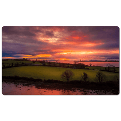 Desk Mat - Molten Sunrise over Inishcorker Island, County Clare - James A. Truett - Moods of Ireland - Irish Art