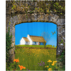 Shower Curtain - Thatched Cottage on a Hill, County Clare - James A. Truett - Moods of Ireland - Irish Art