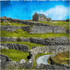 Shower Curtain - Stone Cottage on a Hill, Inisheer, Aran Islands, County Galway - James A. Truett - Moods of Ireland - Irish Art