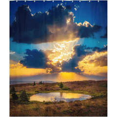 Shower Curtain - Sunset over Lake at Tountinna, County Tipperary - Moods of Ireland