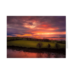 Folded Note Cards - Molten Sunrise over Inishcorker Island, County Clare - James A. Truett - Moods of Ireland - Irish Art