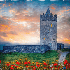 Shower Curtain - Sunset at Doonagore Castle, County Clare - James A. Truett - Moods of Ireland - Irish Art