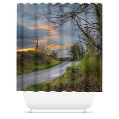 Shower Curtain - Feathery Sunrise over County Clare - James A. Truett - Moods of Ireland - Irish Art