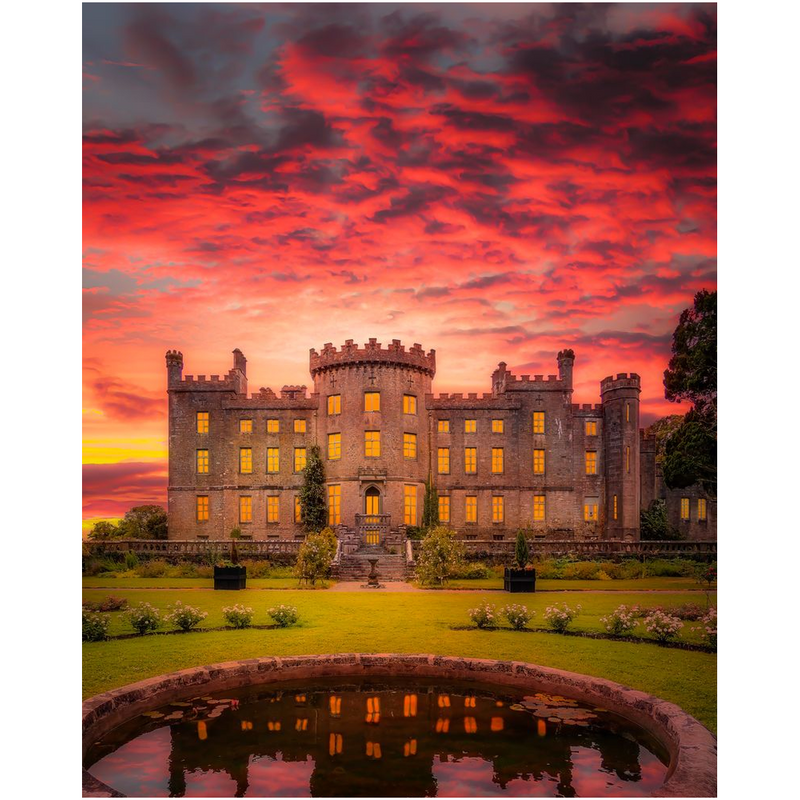 Ireland Art Print, Sunset over Markree Castle, County Sligo, Irish Photography Gift Home Decor Office Wall Art