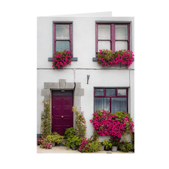 Folded Note Cards - Flower Adorned Homefront in Kinvara, County Galway - James A. Truett - Moods of Ireland - Irish Art