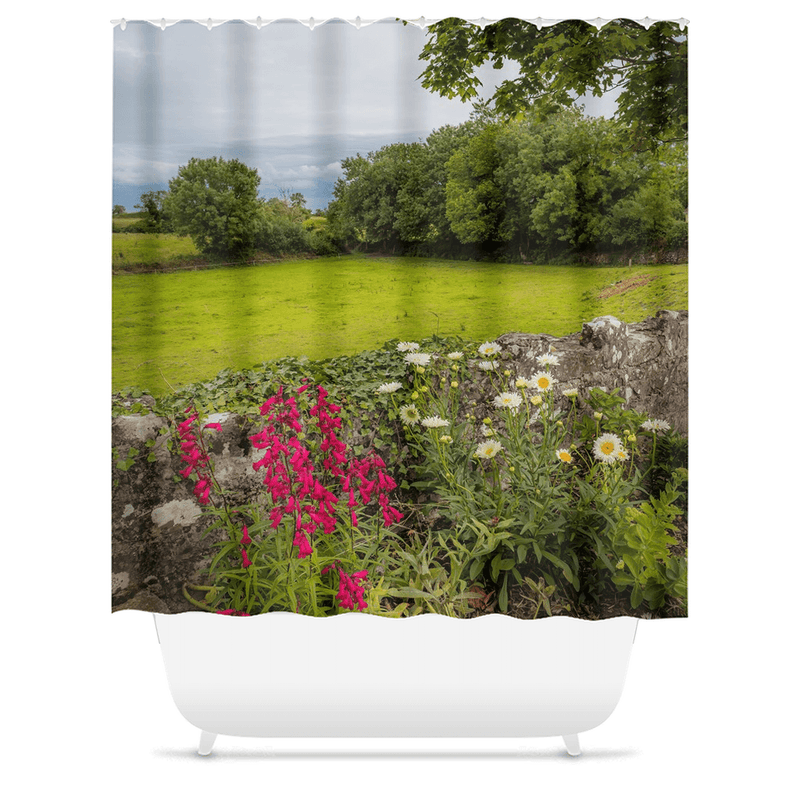 Shower Curtain - Kildysart Field and Flowers, County Clare - James A. Truett - Moods of Ireland - Irish Art