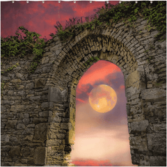 Shower Curtain - Wolf Moon at Sunrise over County Clare - James A. Truett - Moods of Ireland - Irish Art