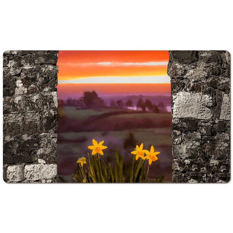 Desk Mat - Spring Daffodils and County Clare Sunrise - James A. Truett - Moods of Ireland - Irish Art