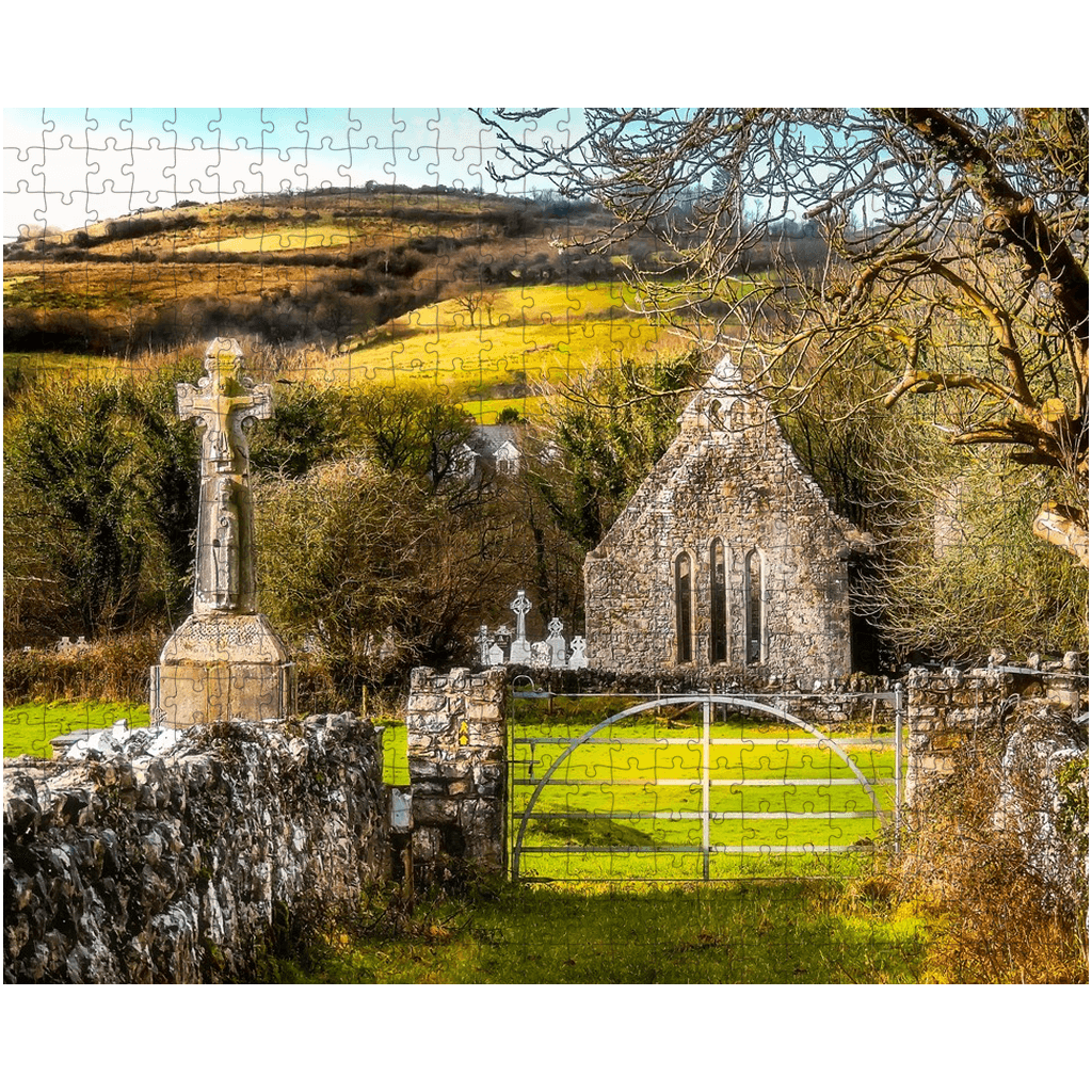 Puzzle - 12th Century High Cross and Church Ruins in Ireland's County Clare - James A. Truett - Moods of Ireland - Irish Art
