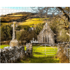 Puzzle - 12th Century High Cross and Church Ruins in Ireland's County Clare - James A. Truett - Moods of Ireland - Irish Art