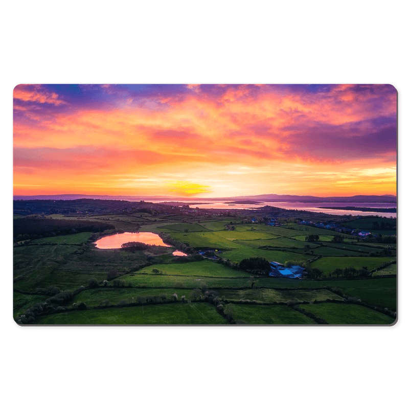 Desk Mat - Sunrise over Ballylean Lake and the Shannon Estuary, County Clare - James A. Truett - Moods of Ireland - Irish Art