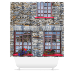 Shower Curtain - Stone Building in Carrigaholt, County Clare - James A. Truett - Moods of Ireland - Irish Art