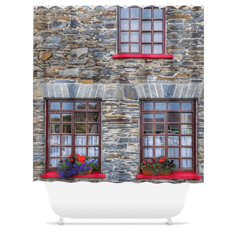 Shower Curtain - Stone Building in Carrigaholt, County Clare - James A. Truett - Moods of Ireland - Irish Art