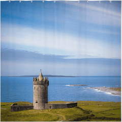 Shower Curtain - Doonagore Castle under Blue Skies, County Clare - James A. Truett - Moods of Ireland - Irish Art