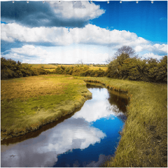 Shower Curtain - Tranquil Winding Brook, County Clare - James A. Truett - Moods of Ireland - Irish Art