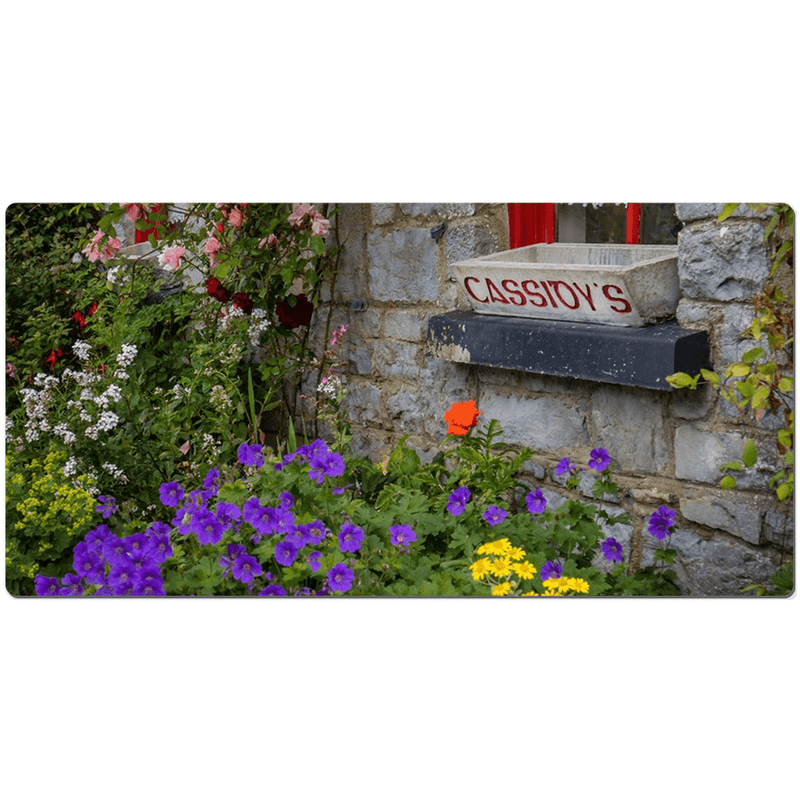 Desk Mat - Flowers at Cassidy's Pub, Carran, County Clare - James A. Truett - Moods of Ireland - Irish Art