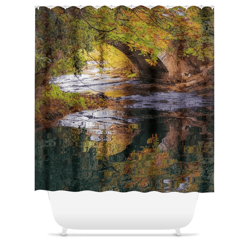 Shower Curtain - Water under Clondegad Bridge, County Clare - James A. Truett - Moods of Ireland - Irish Art