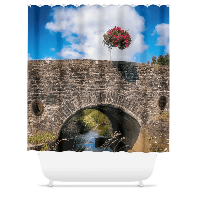 Shower Curtain - Flower Basket over Creegh Bridge, County Clare - Moods of Ireland