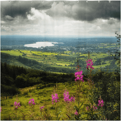 Shower Curtain - Stormy Vista from County Tipperary to County Clare - Moods of Ireland